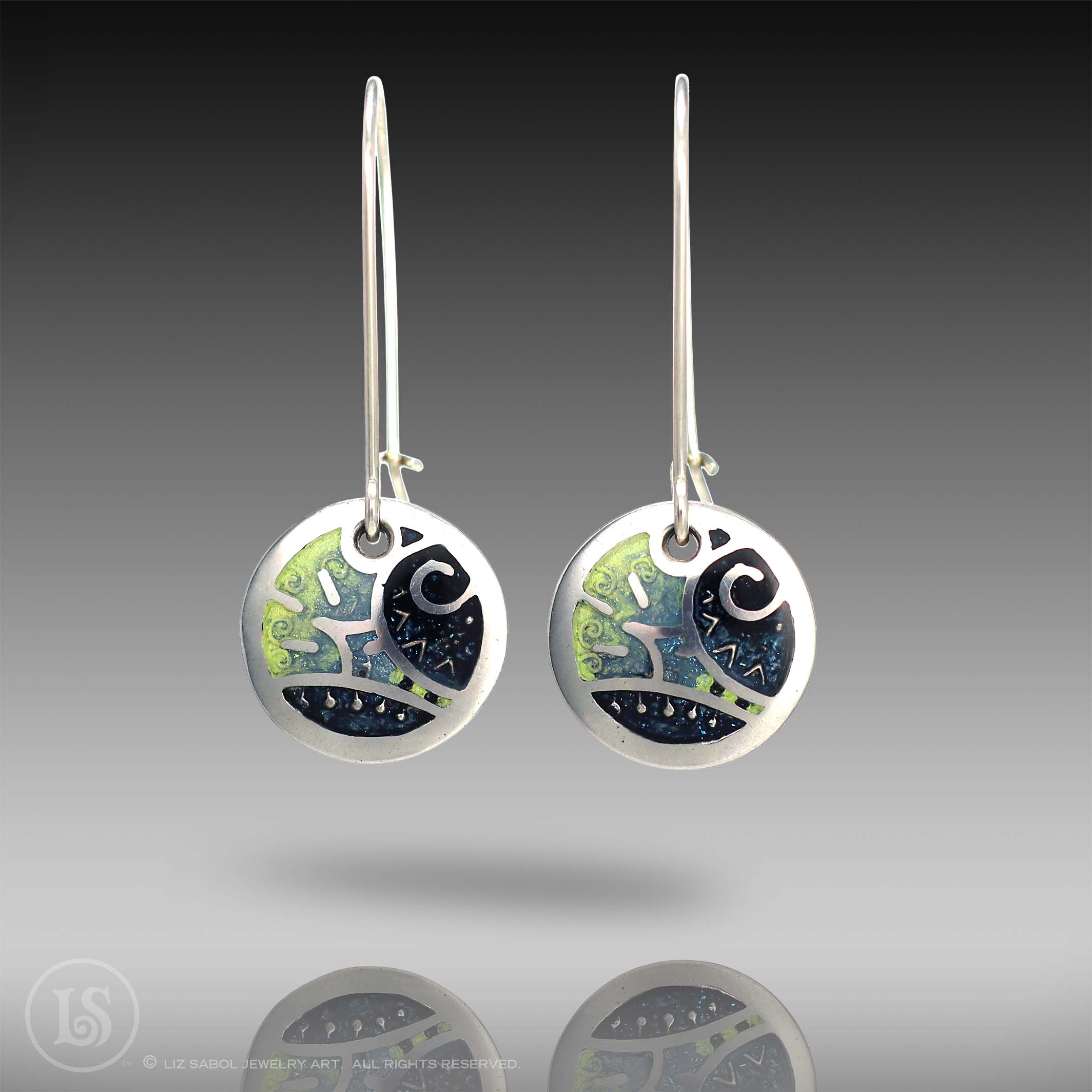 Twilight Earrings, 960 Sterling Silver
