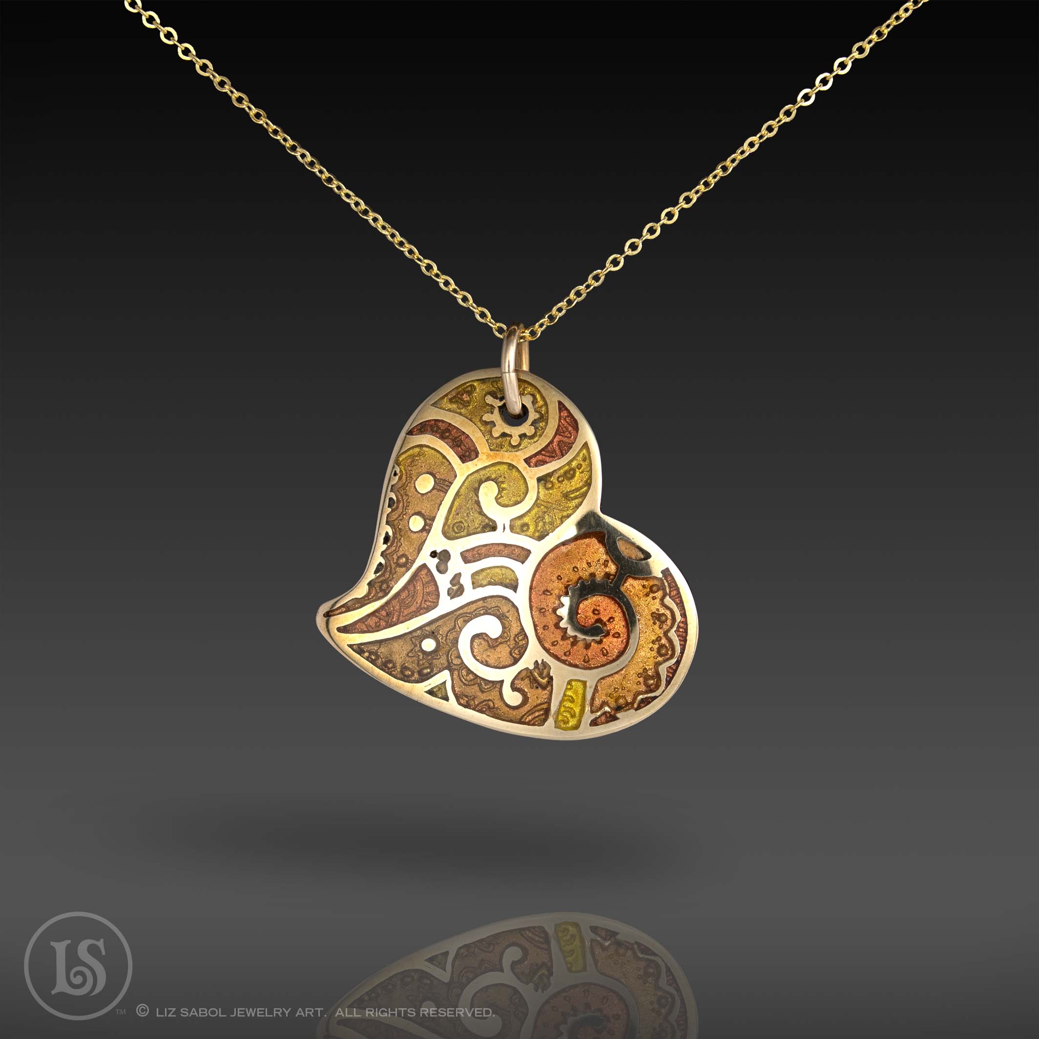 Elise Gold Pendant, Bronze