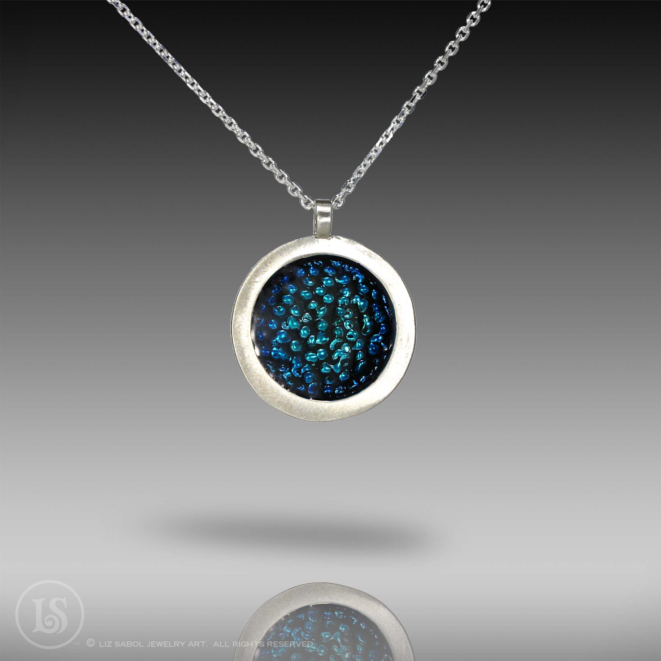 Candy Bubbles Blue Pendant, 960 Sterling Silver