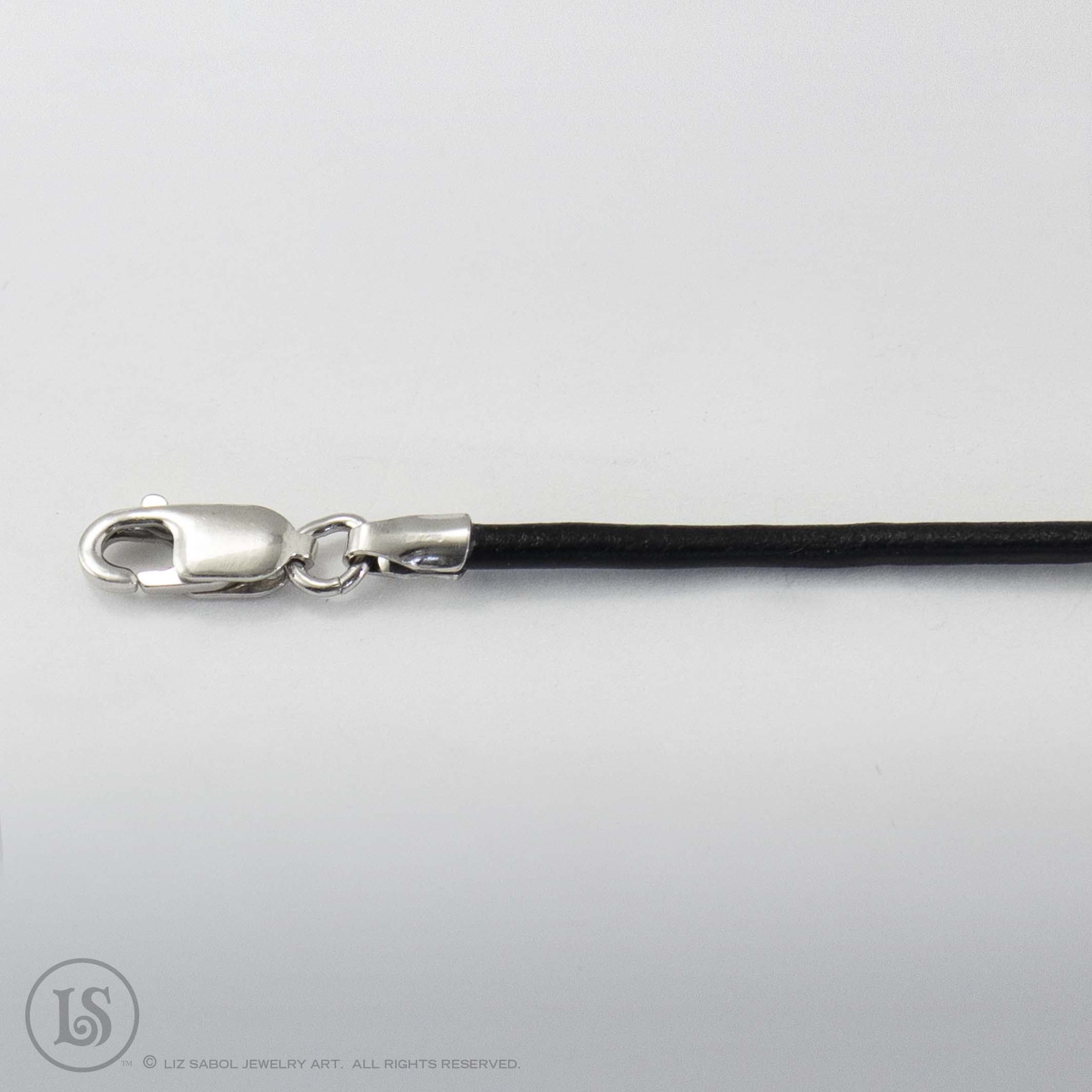 1.5mm Leather Cord, Sterling Clasp